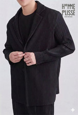 HOMME PLISSE ISSEY MIYAKE Black Pleats Jacket Size1.2.3.4 JD201 picture