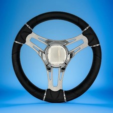 Verona Boat Steering Wheel Gray Brushed Aluminum Spokes | Smoker Logo picture