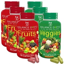 3 Packs Fruits and Veggies Supplements 270 Fruit and 270 Veggies Capsules 02/27 picture