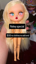 OOAK icy blythe, “nakey special”cross eye kissy face doll. picture
