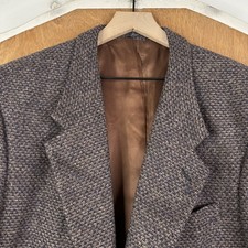 Giorgio Bertucci Tweed Blazer Mens 42R Brown 2 Button Wool Jacket sport Coat picture