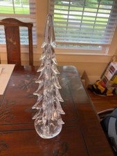 Simon Pearce Five-Sided Evergreen 18” Glass Tree #8744 w/ Original Box picture