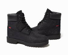 Supreme Men's Black Nubuck Ankle Boots Waterproof Lace-Up Round Toe Sz 13 picture