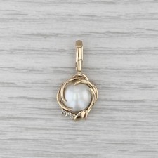 Mabe Pearl Diamond Enhancer Pendant 14k Yellow Gold Enhancer Clip Bail picture