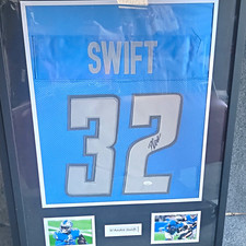 D'Andre Swift Detroit Lions #32 Signed Blue Jersey JSA Authenticated picture
