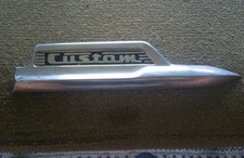 OEM 1949 - 1951 Ford Custom RH Front Fender Chrome Trim Emblem . Shoebox  picture