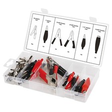 King 28pc Electrical Alligator Clips Assortment Kit Clamps picture