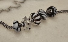 Genuine Trollbeads Group of 5 Blk & White varieties. All from late 90's picture