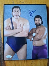 JSA AUTHENTICATED AUTO 8X10 PHOTO WWE WCW WWF STAR HAKU W/ANDRE THE GIANT picture