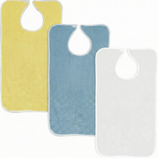 Adult Cotton Terry Bibs Reusable Washable Patient Clothing Protectors picture