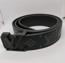 Belt Men's Initiales  Black buckle Size 32-36 Waist picture