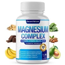 Decent Nature Magnesium Complex Capsules 90 Capsules Elemental Magnesium picture