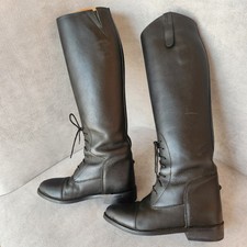 Smith Worthington Equestrian Boots Women's 7.5 Black Leather Riding Horse Sport picture