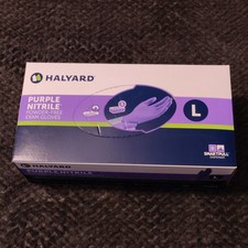 HALYARD Purple Nitrile Powder-Free Medical Exam Gloves Large 100ct Box 55083 picture