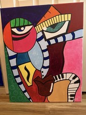 JUSTO Original Abstract Painting Acrylic on canvas 24x30 picture