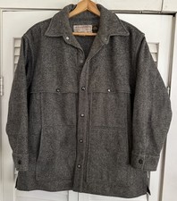 Filson Mackinaw Wool Heavy Cape Coat Gray Herringbone Overcoat -Large- picture