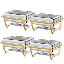 1/2/4Pack 9L Chafing Dish Buffet Set Stainless Steel Chafer for Dinner Gold picture