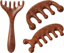 3 Pcs Wooden Head Scalp Massager Comb Hair Gua Sha Comb Wooden Hair picture