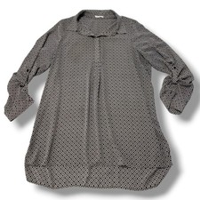 PLEIONE Top Size XL Women's Blouse - PLEIONE Long Sleeve Blouse Roll Tab Sleeves picture