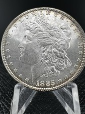 1885 P Morgan Silver Dollar AU / UNC W/ Nice Rim Toning.. picture