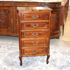 French Antique Louis XV Oak Wood Chest Of   Drawer 5 Drawers picture