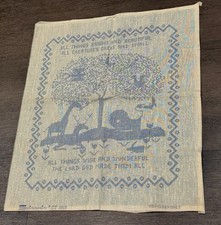 Vintage Spinnerin ST1018 All Things Bright and Beautiful Stamped Canvas ONLY picture