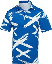 Men`s Royal and Awesome Blue Golf Shirt Saltire Scottish Flag Polo Top S – XXL picture