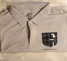 ES Vintage Men's Gray Polo Shirt 3XL Big & Tall Short Sleeve Collared Logo picture