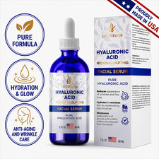 Hyaluronic Acid Serum for Face Anti-aging Wrinkles 100% Pure Medical Formula 2oz picture