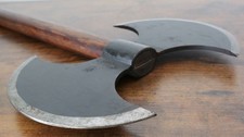 30” Hand Forged Battle Axe 12x8” Head Double Headed Carbon Steel Wood Full Size picture