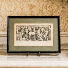 Framed Neoclassical Antique Grand Tour Style 18th Century Engraving Battle Scene picture