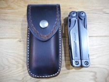 Leatherman Surge. Crazy Horse leather sheath. Tooled flap. Sheath only. picture