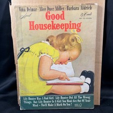 Vintage Good Housekeeping Magazine April 1942 Lily Hunter Cover WWII Era Art picture