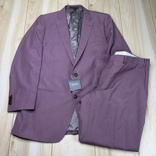 NEW Indochino Wool Silk Linen Suit Mens Size 42R 38x29 Purple picture