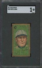 1911 T205 FRED CLARKE POOR GOLD BORDER POLAR BEAR HOF SGC 1 PITTSBURGH PIRATES picture