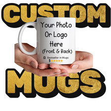 Personalized Custom Text or Photo Ceramic Coffee Mug Both side Printed 11oz picture