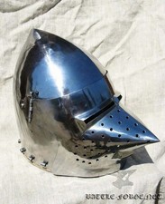 SCA HNB Helmet Steel Medieval Combat Bascinet Helmet Pig Face Helmet picture