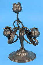 Antique Art Nouveau Jugendstil Tulip 3 Candle Candleholder - Orvit Germany  picture