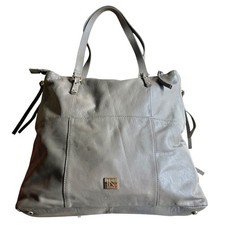$298 KOOBA Everette Gray Leather Tote Bag Shoulder Purse Designer Hobo Handbag picture