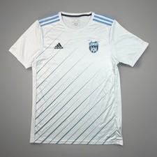 Adidas AFC Soccer Jersey Men’s Medium White Blue #2 Slim Fit ClimaLite picture
