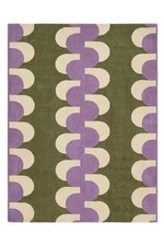 Hand Tufted Wool Area Rug Mid Century Modern Green Purple Geometric Rug etc picture