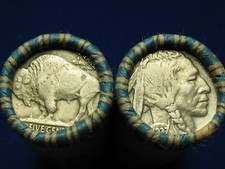 ONE SHOTGUN ROLL 40 BUFFALO NICKEL FIVE CENT PIECES OLD COIN LOT 1913-1938 picture