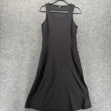 Athleta Dress Womens S Black Sleeveless Fit Flare Midi Performance Casual Travel picture