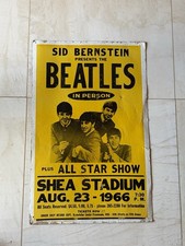 Vintage Beetles 1966 Shea Stadium Tribune Showprint   Poster 14 x 22 Very Rare picture