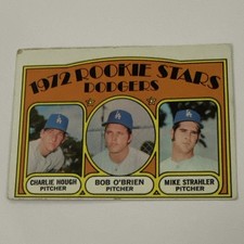 Topps 1972 Rookie Stars Dodgers #198 Charlie Hough Bob O'Brien Mike Strahler picture