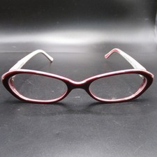 OTTICA VENETA Eyeglass Frames Women's Burgundy White Cat Eye Full Rim 49-17 picture