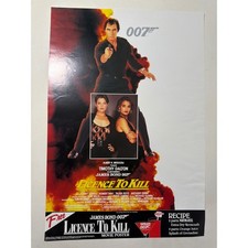 Vintage James Bond 007 Licence To Kill Movie Poster 20.5x14 Multi Excellent picture