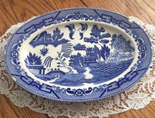 Vintage Maruta Blue Willow Platter Phoenix Japan  ~ 9 1/4