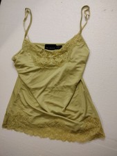 The Limited Camisole Womens M Lace Trim Satin Adjustable Straps Olive Green picture