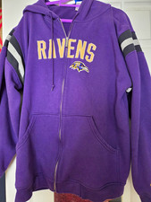 Reebok NFL Baltimore Ravens Purple Full-Zip Hooded Sweatshirt Hoodie picture